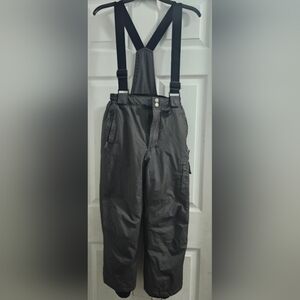 Weatherproof Gray Overalls with Adjustable Suspenders and High Waist